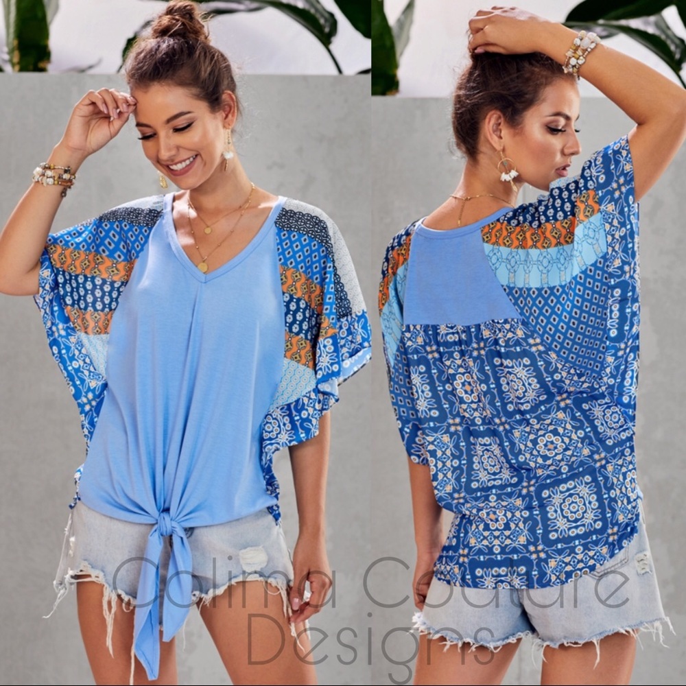 Last one! Savannah contrast tie top